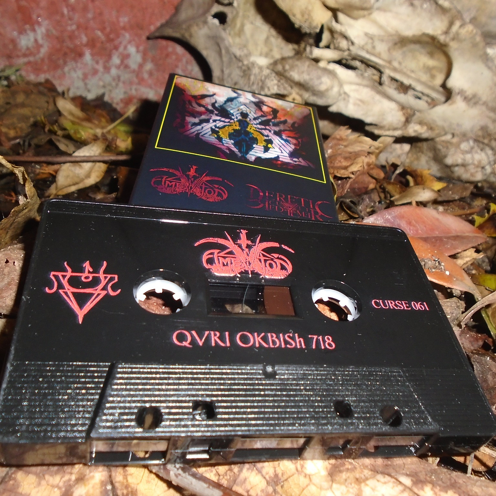 Amestigon / Heretic Cult Redeemer "QVRI OKBISh 718 / In The Depths Of The Nine Chambers Of Fire" Split Cassette cardboard!!