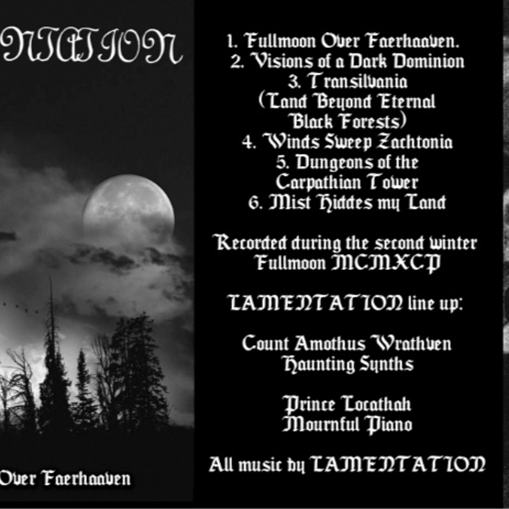 Lamentation "Fullmoon Over Faerhaaven" Cassette Mexican edition!!