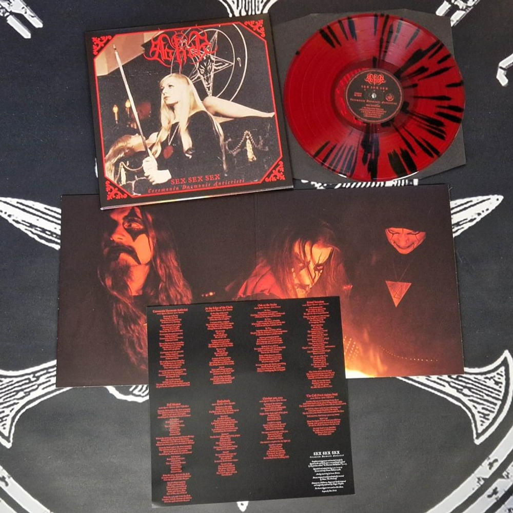 Abhor "Sex Sex Sex (Ceremonia Daemonis Antichristi)" LP Red Translucent/Black Splatter Vinyl