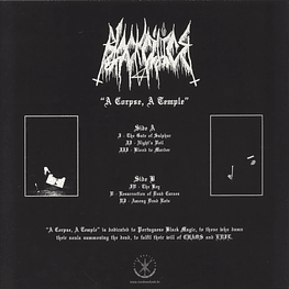 Black Cilice "A Corpse, A Temple" LP Second Press Blue Vinyl!!