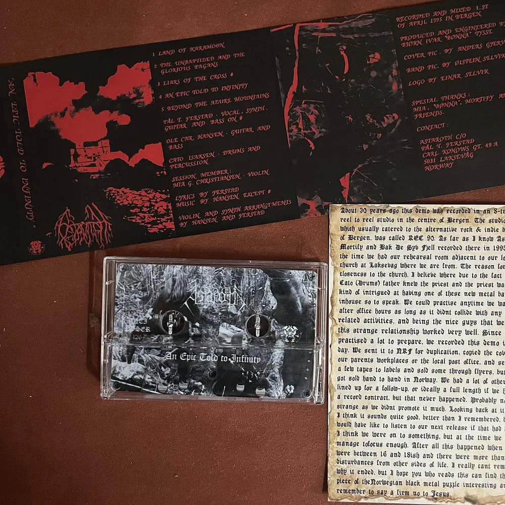 Astaroth "An Epic Told To Infinity" Cassette Red cover and extra insert!!!