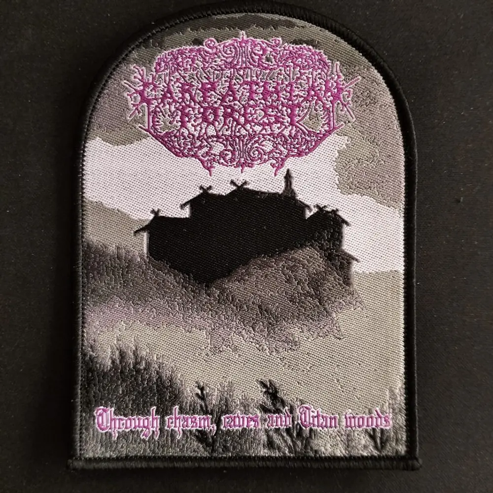 Carpathian Forest "Through Chasm, Caves and Titan Woods…" [black border] Patch woven
