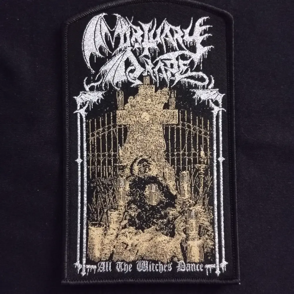 Mortuary Drape "All The Witches Dance" Black Border Woven Patch!!
