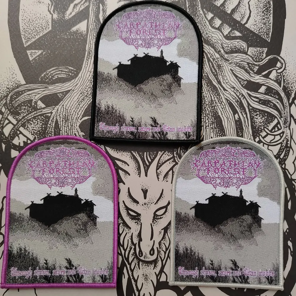 Carpathian Forest "Through Chasm, Caves and Titan Woods…" [black, Magenta and Grey border] Patch woven