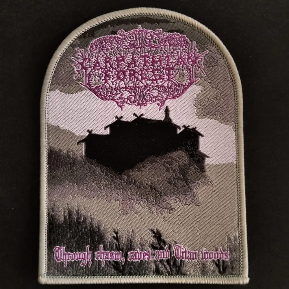 Carpathian Forest "Through Chasm, Caves and Titan Woods…" [black, Magenta and Grey border] Patch woven