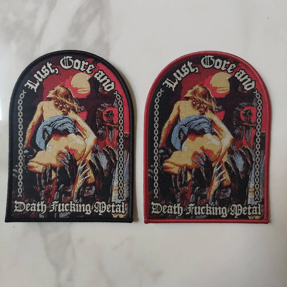 Lust, Gore and Death Fucking Metal "Tribute" Woven Patch Black Border!!