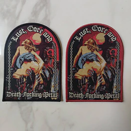 Lust, Gore and Death Fucking Metal "Tribute" Woven Patch Black Border!!