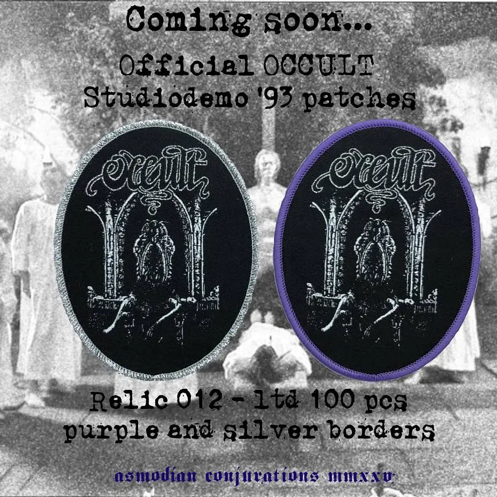 Occult "Studiodemo 1993" Woven Patch Purple border!!