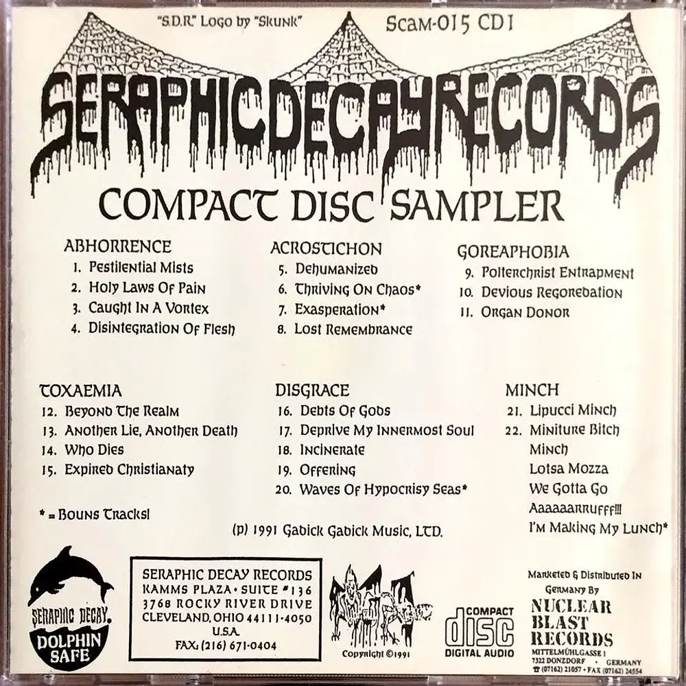 Seraphic Decay Records CD Sampler Compilation!!!