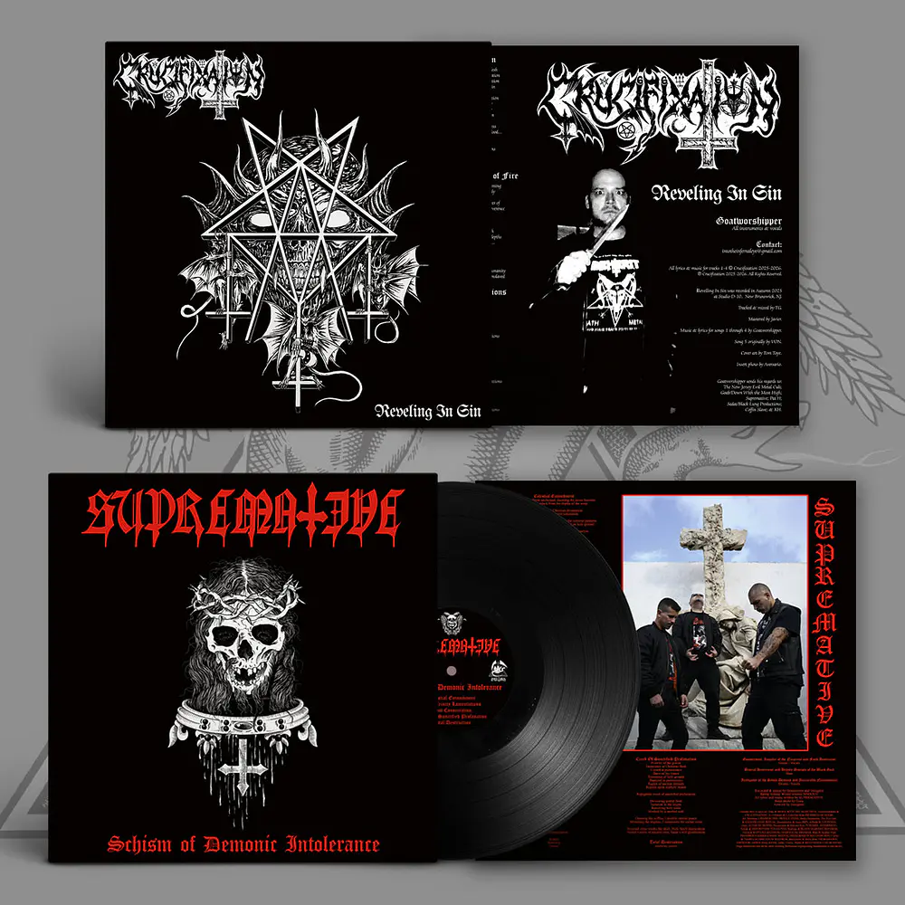 Supremative / Crucifixation "Schism Of Demonic Intolerance / Reveling In Sin" Split LP Black vinyl!!