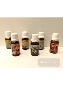 Essências: Camomila, Cravo, Citronela, Cânfora; Chama Dinheiro, Canela