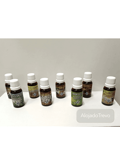 Essências: Dama da Noite, Erva Doce, Eucalipto, Flor de café, Flor de figo, Hortelã, Incenso, Jasmim