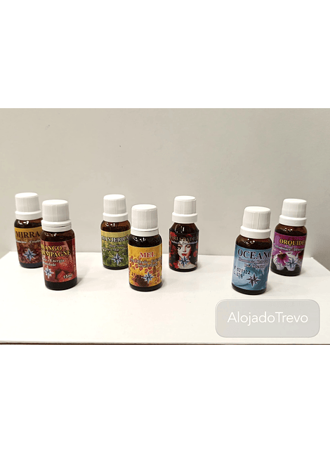 Essências: Mirra, Morango e Champgne, Manjericão, Mel, Maria Padilha, Oceano, Orquídea