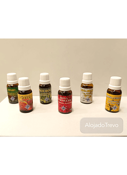 Essências: Pinho, Pêssego, Patchouli, Rosa Vermelho, Rosa Branca, Rosa Amarelo