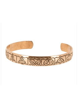 Pulseira de cobre Os 8 símbolos Auspiciosos