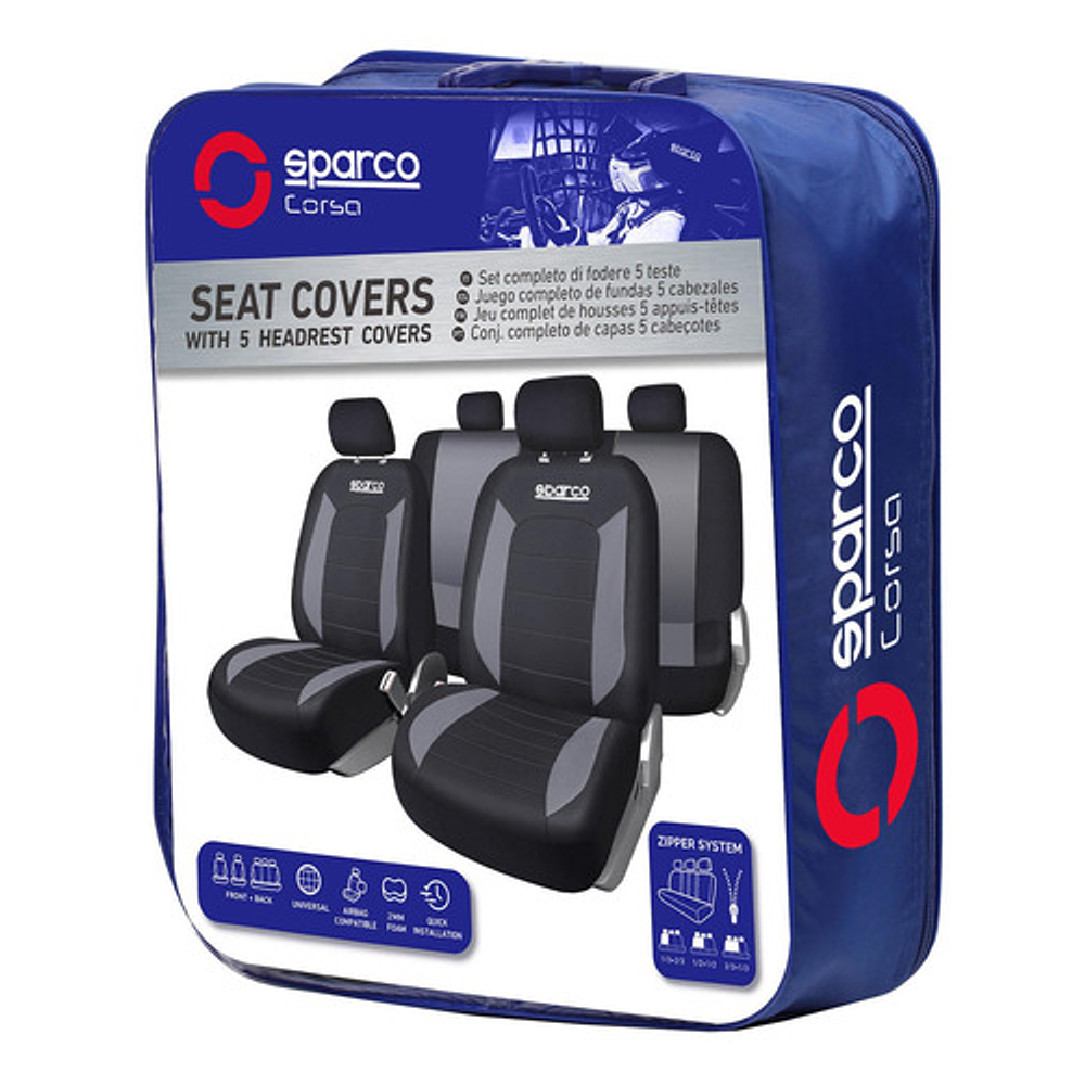 Funda Cubre Asiento Universal Sps426gr Negro-gris Sparco 3