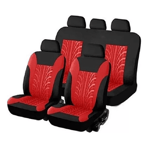 Funda Cubre Asiento De Auto Tapizado Rojo/Gris