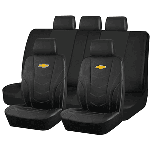 Fundas Cubre Asiento Auto Chevrolet Eco Cuero Negro