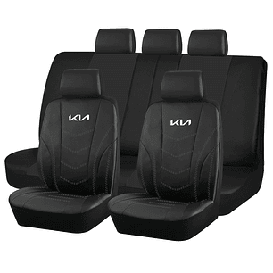 Fundas Cubre Asiento Auto Kia Eco Cuero Negro