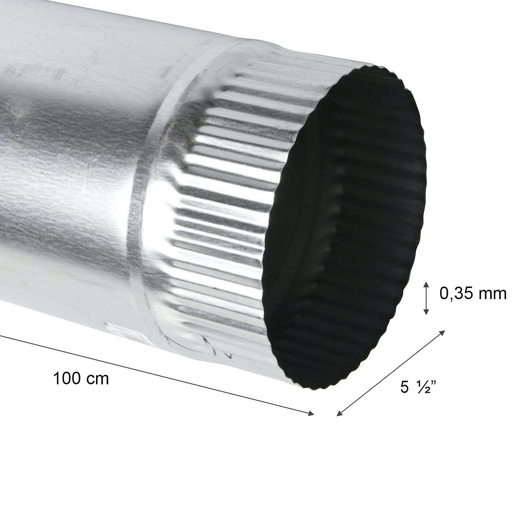 Tubo Acero Galvanizado Ventilación Liso Medida 5 ½ Pulgadas 2