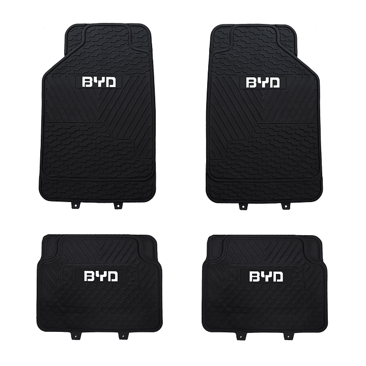 Pisos De Goma Marca BYD Para Vehículos 4 Piezas 1
