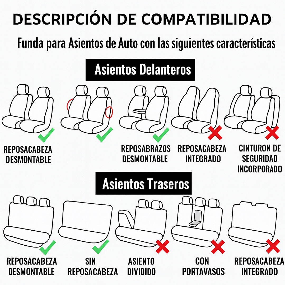 Fundas Asiento Suzuki Eco Cuero Negro – 9 Piezas Bordadas | JJ Group 2