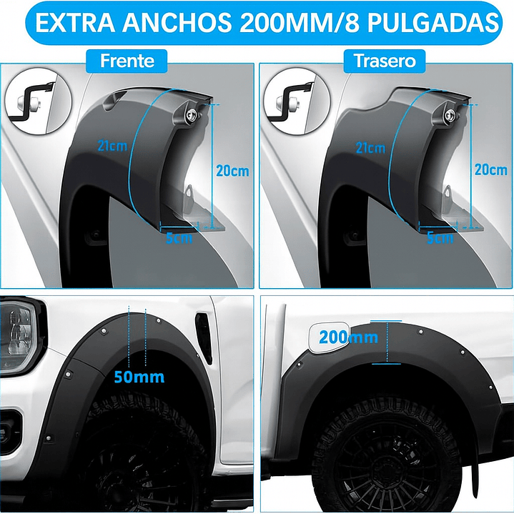 Fangueras Extensiones De Tapabarro Ford Ranger 2024-2026 3