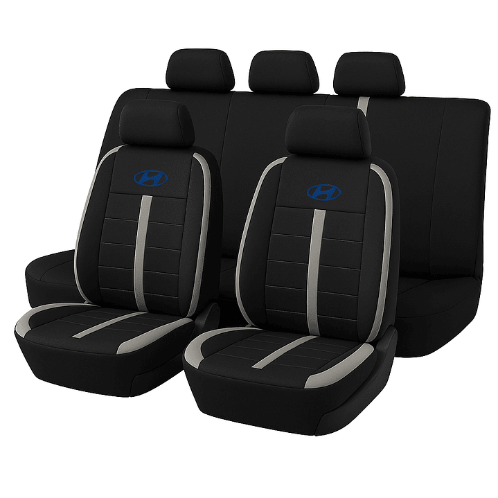 Fundas Asiento Hyundai Tela Poliester Negro Gris | JJ Group 1
