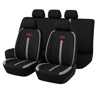 Fundas Asiento Toyota Tela Poliester Negro Gris | JJ Group