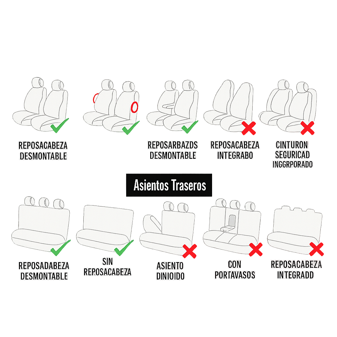 Fundas Asiento Toyota Tela Poliester Negro Gris | JJ Group 2