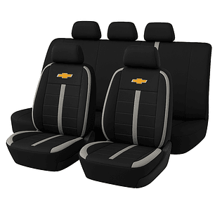 Fundas Asiento Chevrolet Tela Poliester Negro Gris | JJ Group