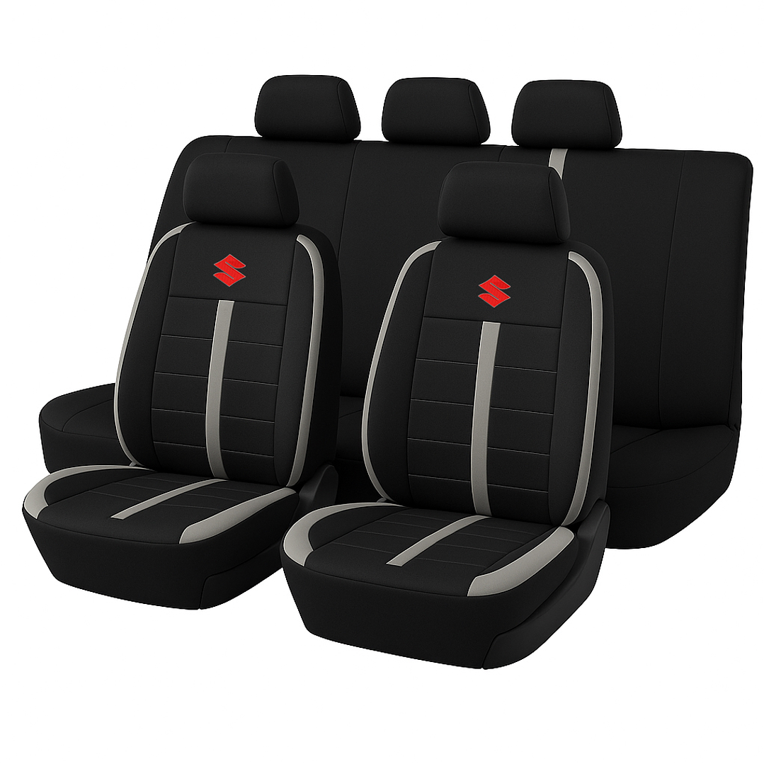 Fundas Asiento Suzuki Tela Poliester Negro Gris | JJ Group 1