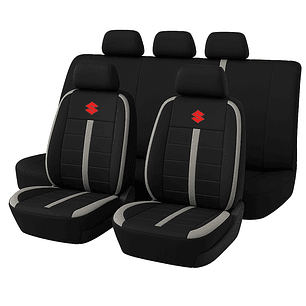 Fundas Asiento Suzuki Tela Poliester Negro Gris | JJ Group