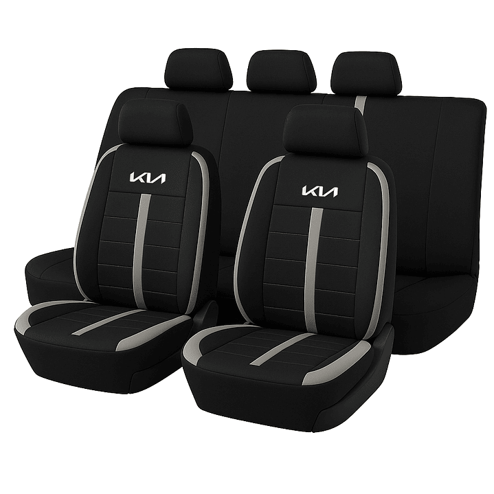 Fundas Asiento Kia Tela Poliester Negro Gris | JJ Group 1