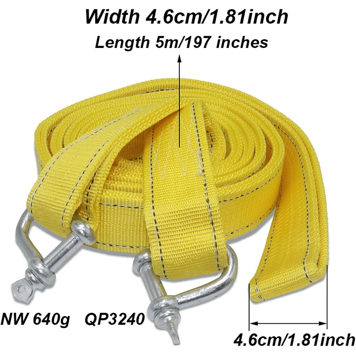 Correa De Remolque 6mts. Amarilla 4 Toneladas 5