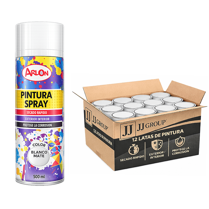 Pack 12 Latas De Pintura Spray Aerosol Varios Colores 500 Ml 8