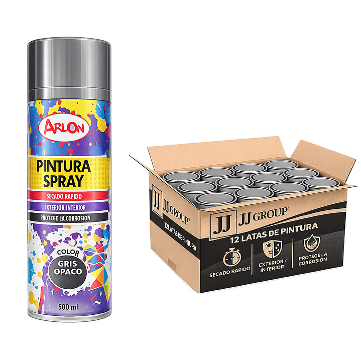 Pack 12 Latas De Pintura Spray Aerosol Varios Colores 500 Ml 10