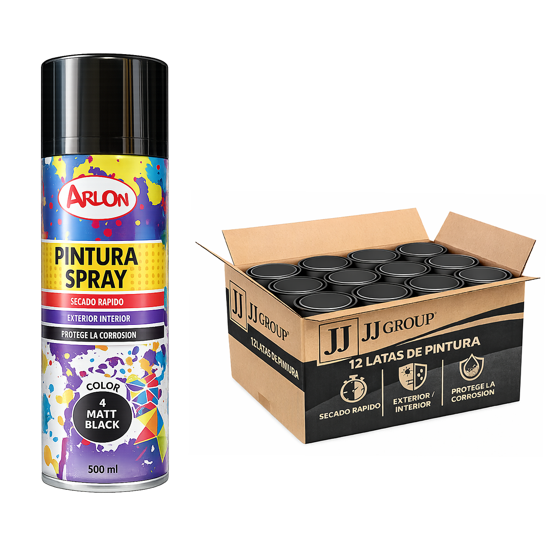 Pack 12 Latas De Pintura Spray Aerosol Varios Colores 500 Ml 16