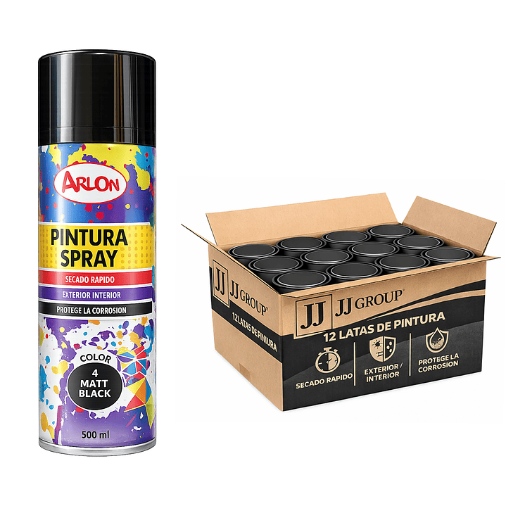Pack 12 Latas De Pintura Spray Aerosol Varios Colores 500 Ml 16