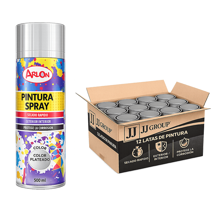 Pack 12 Latas De Pintura Spray Aerosol Varios Colores 500 Ml 18