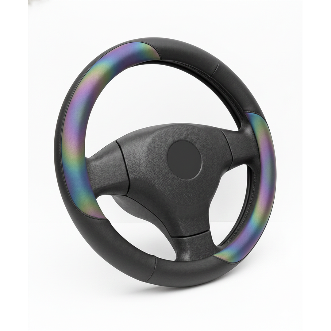 Cubre Volante Eco Cuero Negro Tornasol Calidad Premium Negro 3