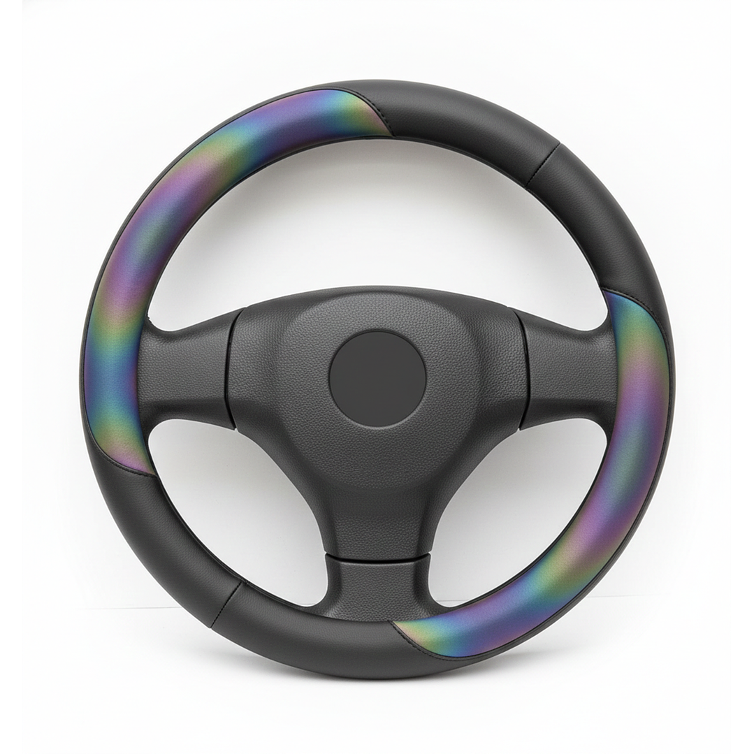 Cubre Volante Eco Cuero Negro Tornasol Calidad Premium Negro 1