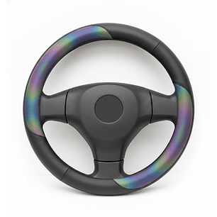 Cubre Volante Eco Cuero Negro Tornasol Calidad Premium Negro