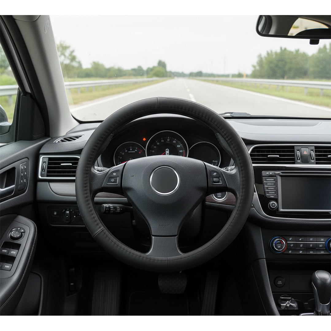 Cubre Volante Eco Cuero Negro Calidad Premium | Jj Group 2