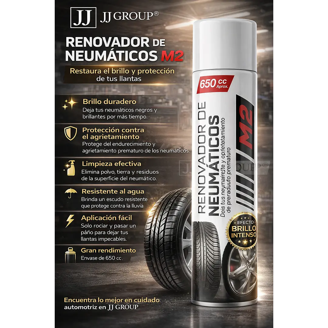 Pack Renovador De Neumáticos Y Silicona Spray 650 Cc M2 Tradicional 3