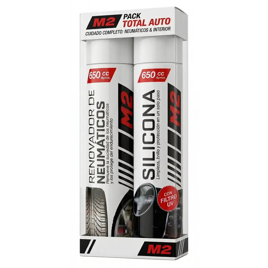 Set 12 Pack Silicona Spray + Renovador De Neumáticos Auto M2 1
