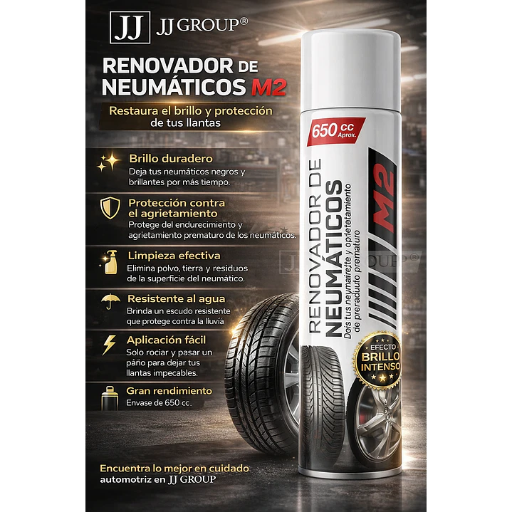 Set 12 Pack Silicona Spray + Renovador De Neumáticos Auto M2 6