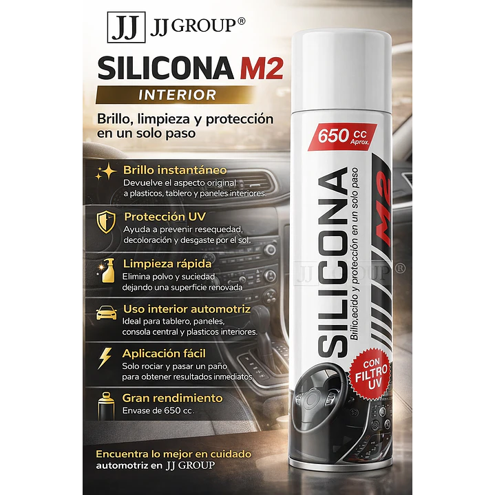 Pack Silicona Spray + Cera Aerosol Auto 650 Cc M2 6