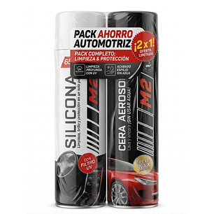 Pack Silicona Spray + Cera Aerosol Auto 650 Cc M2