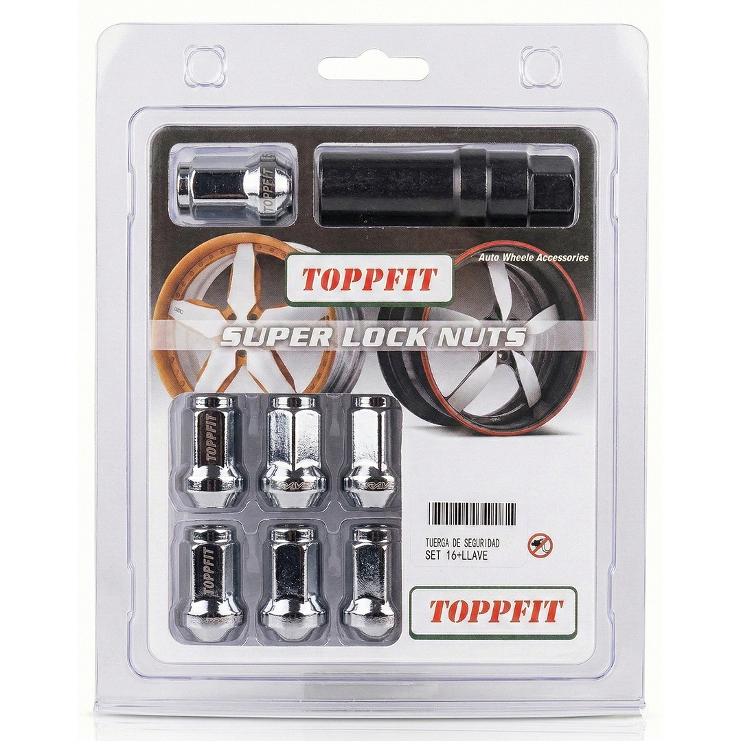 Set 16 Tuercas De Seguridad Colores Con Llave 12x1,5mm 2